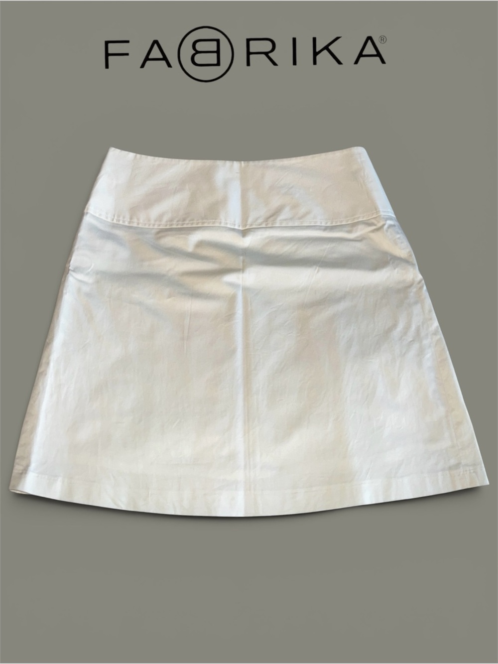 FABRIKA Ivory White High-waisted Pleated A-Line Skirt 100% Cotton - Picture 5 of 8